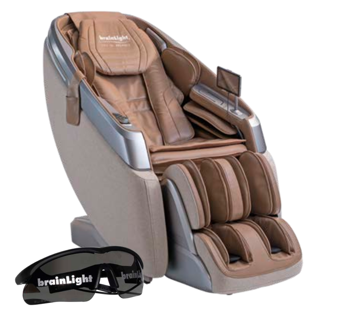 brainLight 4D-Shiatsu-Massagesessel Tide mit Visualisierungsbrille
